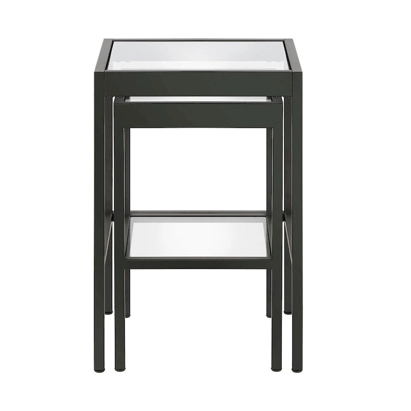 Alexis Metal/ Tempered Glass Nesting Tables