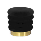 Adeco Round Velvet Ottoman Upholstered Foot Stool