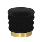 Adeco Round Velvet Ottoman Upholstered Foot Stool