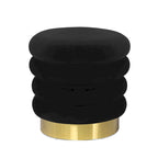 Adeco Round Velvet Ottoman Upholstered Foot Stool