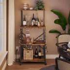 Kitchen Bakers Rack with Storage Shelves &USB Outlets, Microwave Oven Stand Kitchen Shelf Organizer