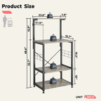 Kitchen Bakers Rack with Storage Shelves &USB Outlets, Microwave Oven Stand Kitchen Shelf Organizer