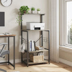 Kitchen Bakers Rack with Storage Shelves &USB Outlets, Microwave Oven Stand Kitchen Shelf Organizer