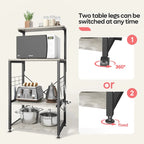 Kitchen Bakers Rack with Storage Shelves &USB Outlets, Microwave Oven Stand Kitchen Shelf Organizer