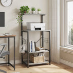 Kitchen Bakers Rack with Storage Shelves &USB Outlets, Microwave Oven Stand Kitchen Shelf Organizer