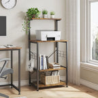 Kitchen Bakers Rack with Storage Shelves &USB Outlets, Microwave Oven Stand Kitchen Shelf Organizer