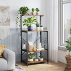 Kitchen Bakers Rack with Storage Shelves &USB Outlets, Microwave Oven Stand Kitchen Shelf Organizer