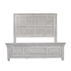 Heartland Antique White Tobacco King Opt Panel Bed