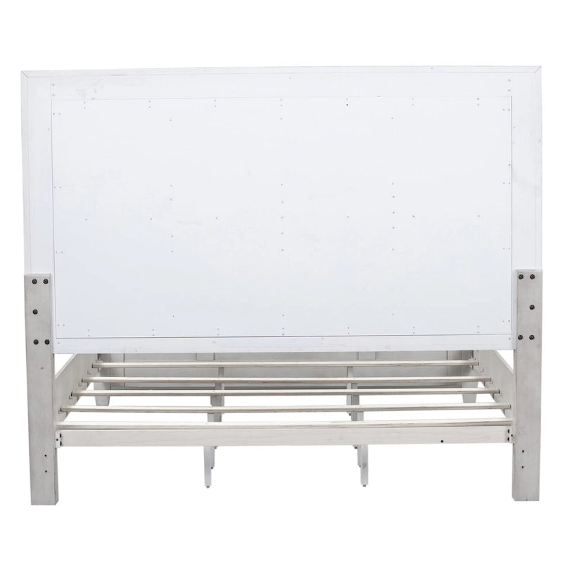 Heartland Antique White Tobacco King Opt Panel Bed