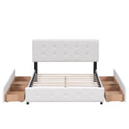Platform Bed with Classic Headboard and 4 Drawers