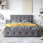 Platform Bed with Classic Headboard and 4 Drawers