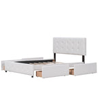 Platform Bed with Classic Headboard and 4 Drawers