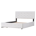 Platform Bed with Classic Headboard and 4 Drawers
