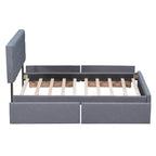 Platform Bed with Classic Headboard and 4 Drawers