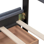 Platform Bed with Classic Headboard and 4 Drawers