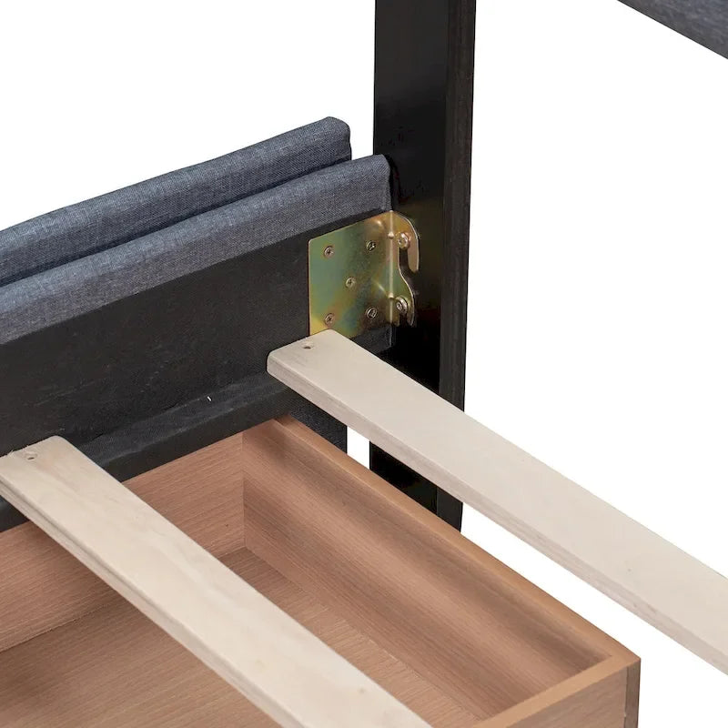 Platform Bed with Classic Headboard and 4 Drawers