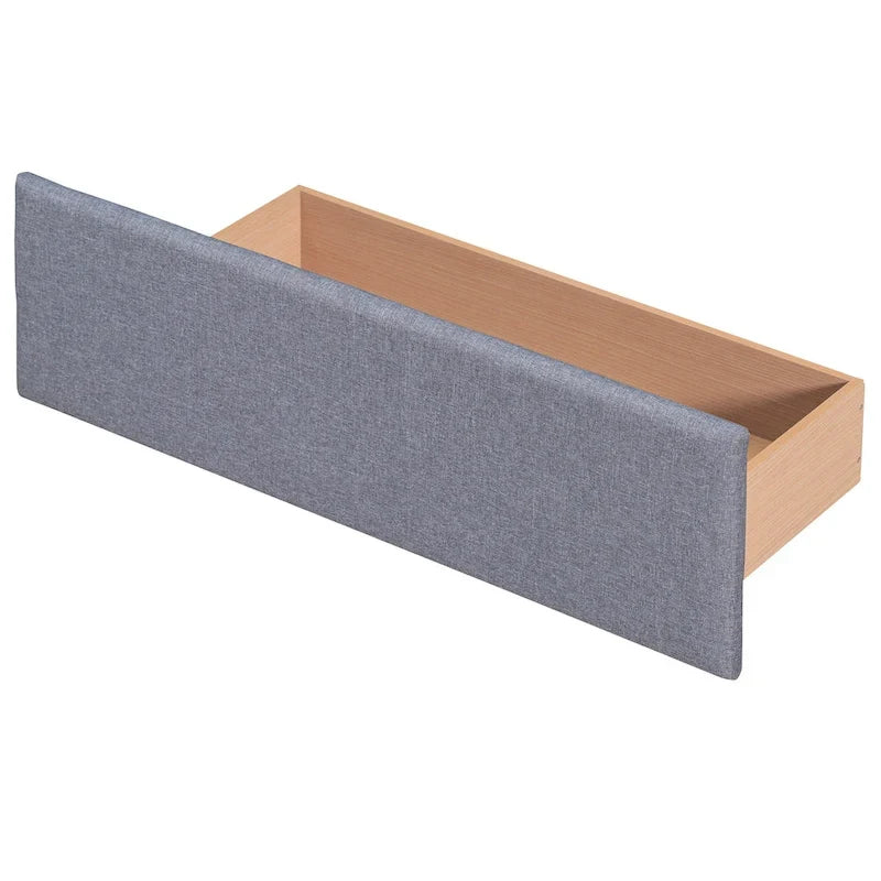 Platform Bed with Classic Headboard and 4 Drawers