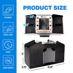 GSE 4-Deck Casino Automatic Card Shuffler, AC/DC-Power/Battery-Operated Electric Shuffler Machine for Card Games - Black