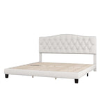 Upholstered Bed with Saddle Curved Headboard King