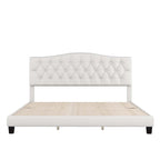 Upholstered Bed with Saddle Curved Headboard King
