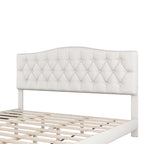 Upholstered Bed with Saddle Curved Headboard King