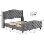 Tufted Upholstered Platform with Headboard and Footboard