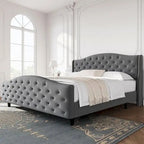 Tufted Upholstered Platform with Headboard and Footboard