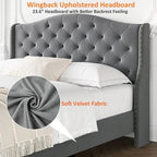 Tufted Upholstered Platform with Headboard and Footboard