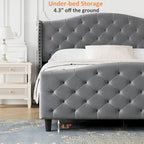Tufted Upholstered Platform with Headboard and Footboard