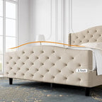 Tufted Upholstered Platform with Headboard and Footboard