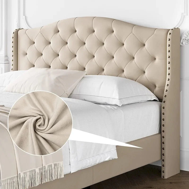 Tufted Upholstered Platform with Headboard and Footboard