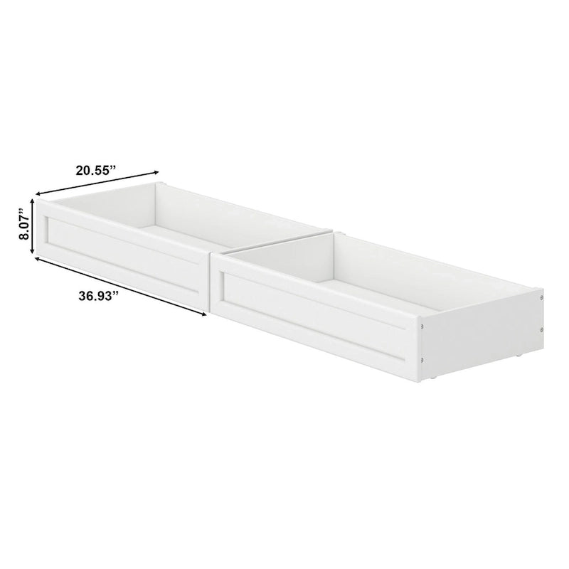 Twin-Full Mid-Century Modern Under Bed Storage Drawers