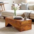 Asma Modern Angular Wooden Coffee Table - 15H x 39W x 22D