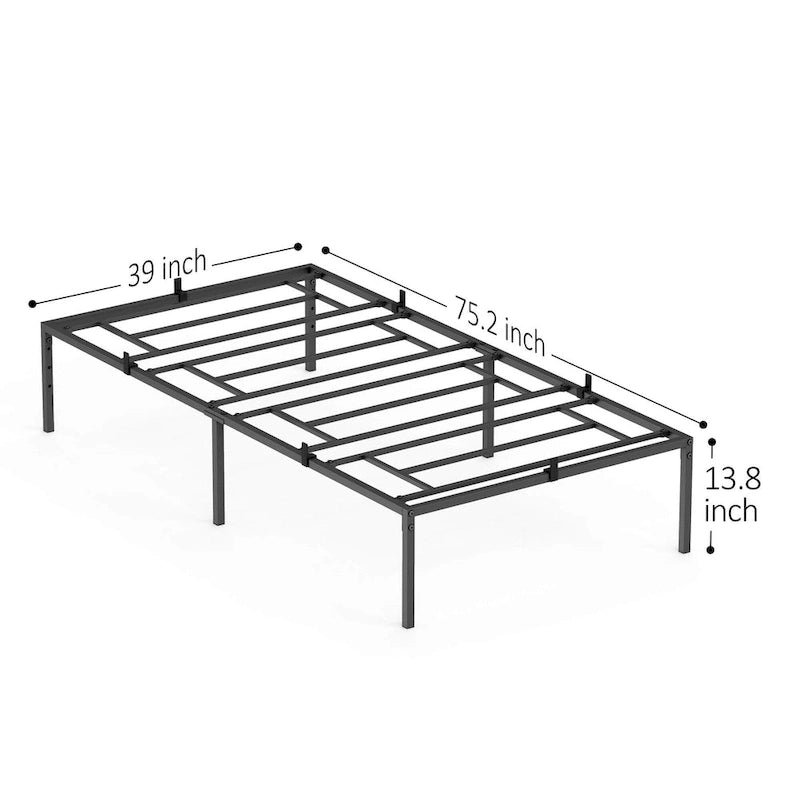 14 Inch Metal Bed Frame with Storage Platform, No Box Spring Needed, Load Up to 500Lbs