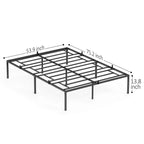 14 Inch Metal Bed Frame with Storage Platform, No Box Spring Needed, Load Up to 500Lbs