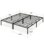 14 Inch Metal Bed Frame with Storage Platform, No Box Spring Needed, Load Up to 500Lbs