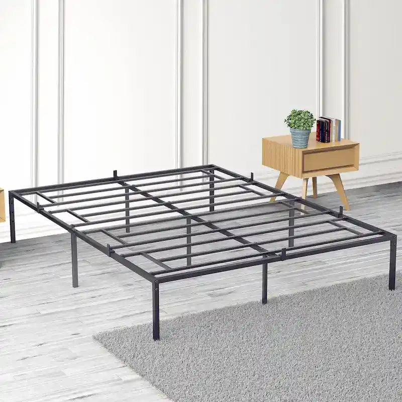 14 Inch Metal Bed Frame with Storage Platform, No Box Spring Needed, Load Up to 500Lbs