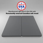 ONETAN, 1.5-Inch Split Bunkie Board for Mattress/Bed Support - Fully Assembled, Improved Comfort and Support, Gray.