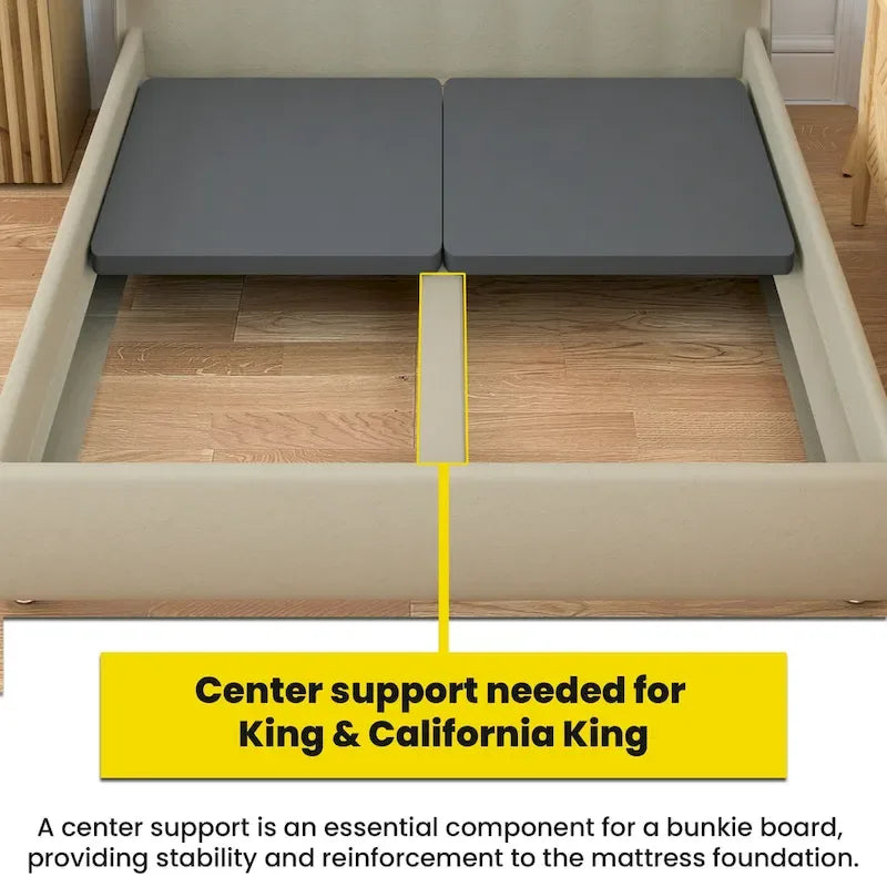 ONETAN, 1.5-Inch Split Bunkie Board for Mattress/Bed Support - Fully Assembled, Improved Comfort and Support, Gray.