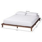 Alivia Mid-Century Modern Walnut Brown Finished Wood Bed Frame