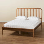 Neilan Modern and Contemporary Walnut Brown Finished Wood Platform Bed