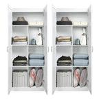 Manhattan Comfort Hopkins Modern 7 Shelf Freestanding Storage Closet Set of 2