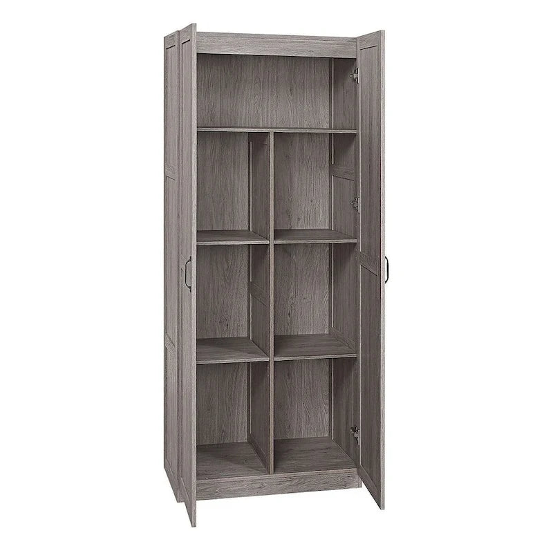 Manhattan Comfort Hopkins Modern 7 Shelf Freestanding Storage Closet Set of 2