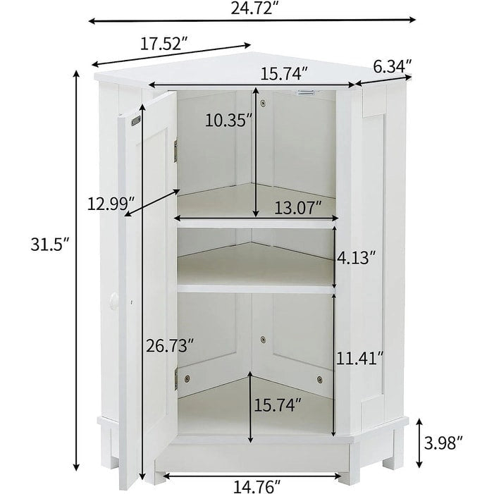 Bathroom Storage Cabinet with Adjustable Shelves,Free Standing Corner Cabinet with Single Door,Freestanding Floor Cabinet