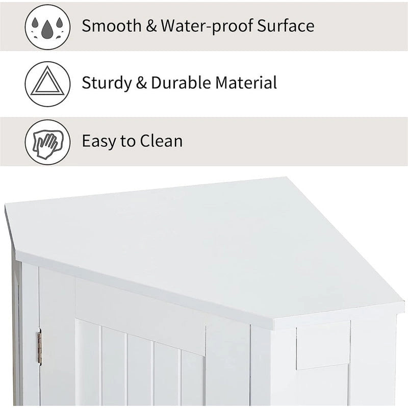 Bathroom Storage Cabinet with Adjustable Shelves,Free Standing Corner Cabinet with Single Door,Freestanding Floor Cabinet