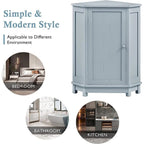Bathroom Storage Cabinet with Adjustable Shelves,Free Standing Corner Cabinet with Single Door,Freestanding Floor Cabinet