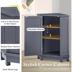 Bathroom Storage Cabinet with Adjustable Shelves,Free Standing Corner Cabinet with Single Door,Freestanding Floor Cabinet