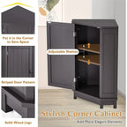 Bathroom Storage Cabinet with Adjustable Shelves,Free Standing Corner Cabinet with Single Door,Freestanding Floor Cabinet