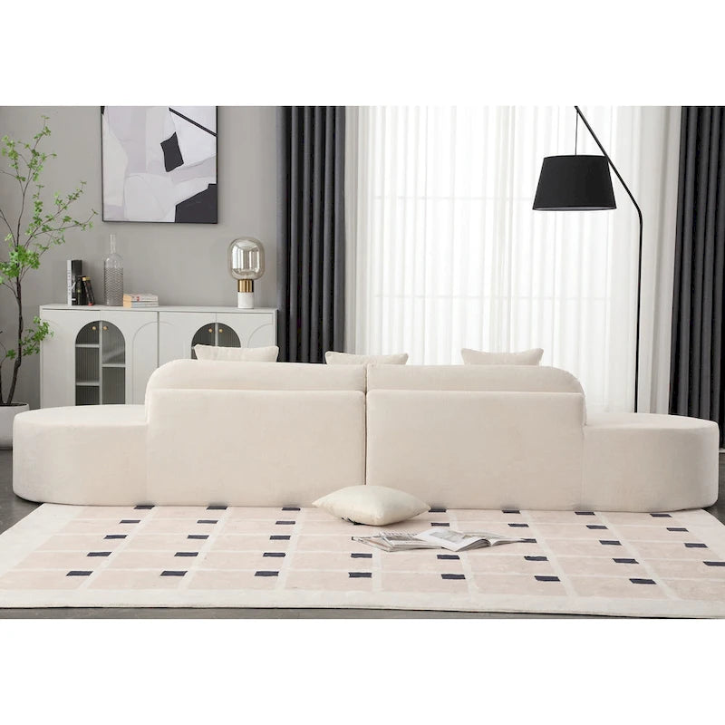 [NEW ARRIVED] [VIDEO PROVIDED] Modern curved combination sofa, terrycloth fabric sofa, minimalist sofa in living room, apartment