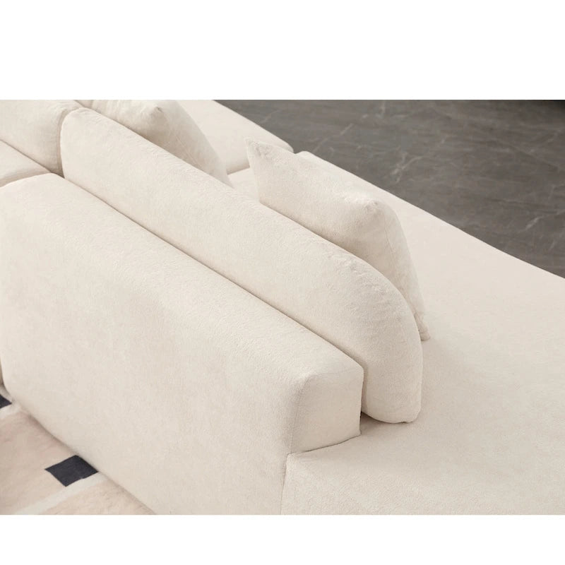 [NEW ARRIVED] [VIDEO PROVIDED] Modern curved combination sofa, terrycloth fabric sofa, minimalist sofa in living room, apartment